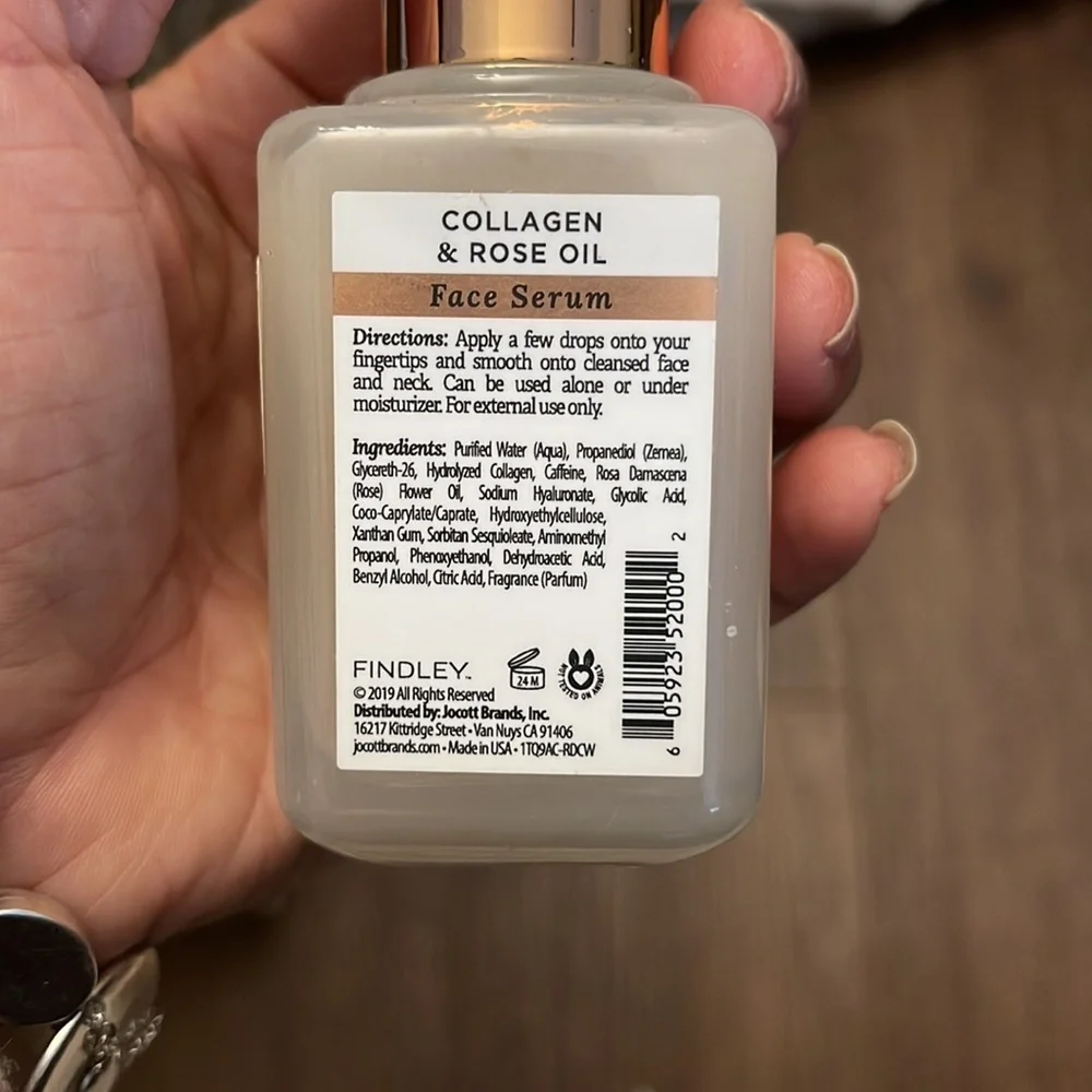 Findley Collagen & Rose Oil Face Serum Firming Face Lift, 2 Oz/ 60ml NEW!